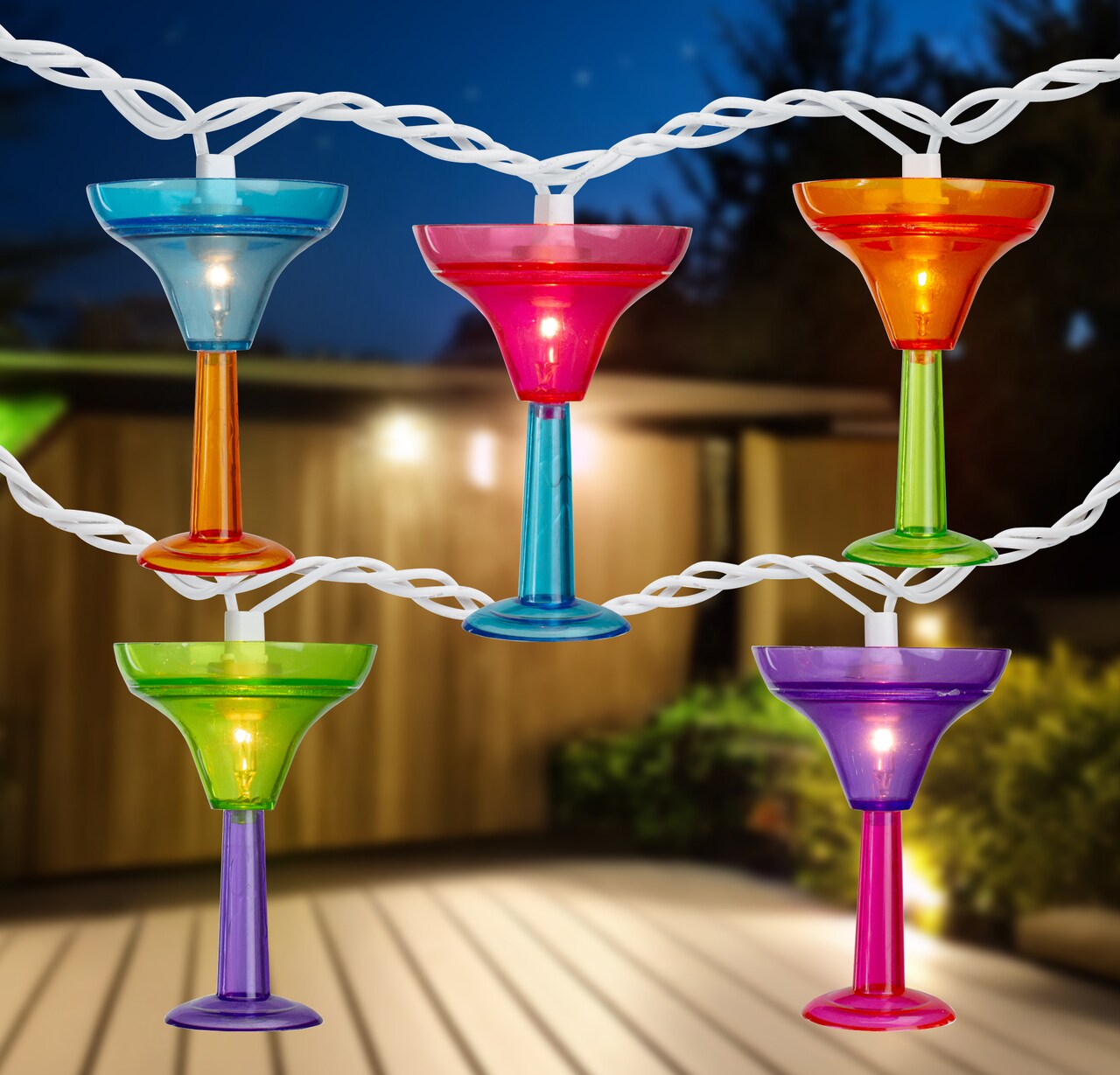 Northlight Margarita Glass Indoor Outdoor Patio Light Set - 9' White Wire - 10ct